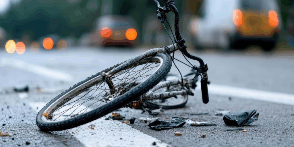 Bicycle struck by car